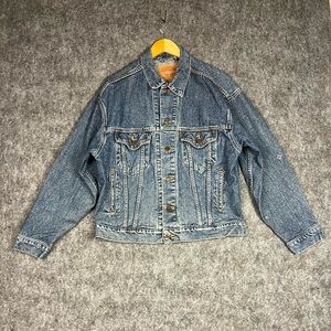 VTG 1995 Levi Blue Jean Jacket 70507 4890 Made USA Light Wash Denim Trucker M